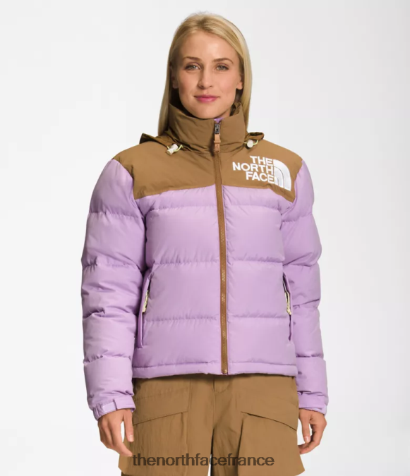 vêtements The North Face femmes 92 veste nuptse hi-tek low-fi lupin/brun utilitaire ZPZRD1015