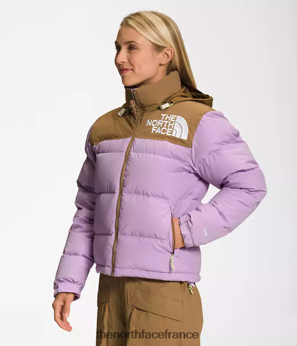 vêtements The North Face femmes 92 veste nuptse hi-tek low-fi lupin/brun utilitaire ZPZRD1015