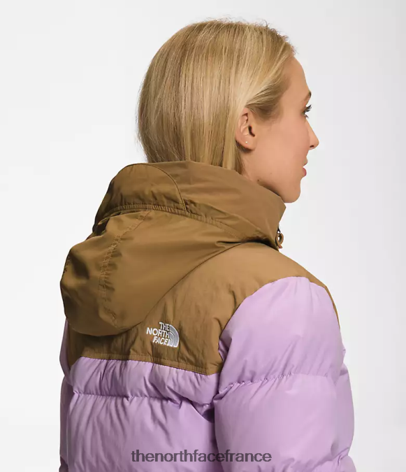 vêtements The North Face femmes 92 veste nuptse hi-tek low-fi lupin/brun utilitaire ZPZRD1015