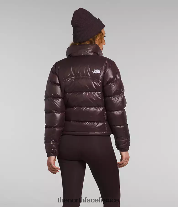 vêtements The North Face femmes veste nuptse rétro 2000 brun charbon ZPZRD804