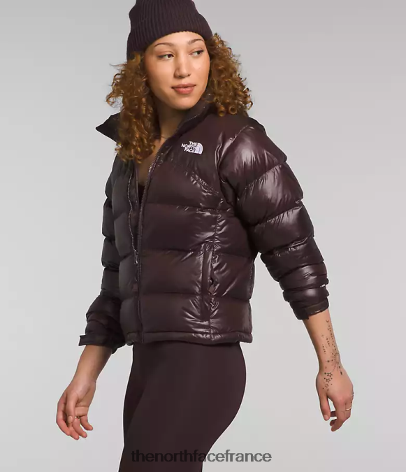 vêtements The North Face femmes veste nuptse rétro 2000 brun charbon ZPZRD804