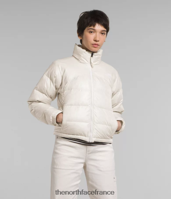 vêtements The North Face femmes veste nuptse rétro 2000 gardénia blanc ZPZRD802