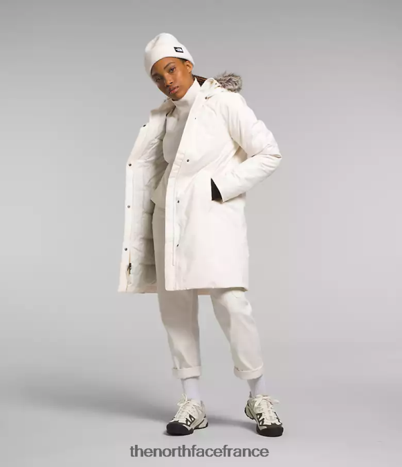 vêtements The North Face femmes parka arctique gardénia blanc ZPZRD507