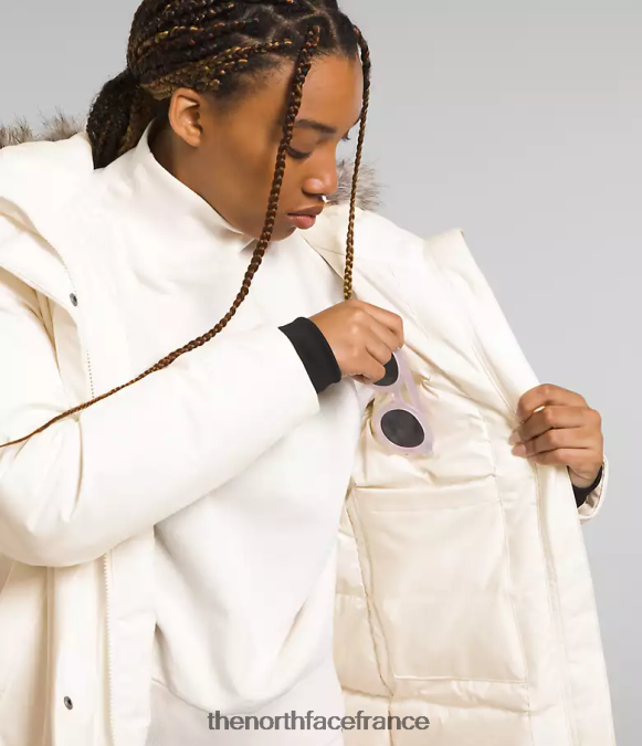 vêtements The North Face femmes parka arctique gardénia blanc ZPZRD507
