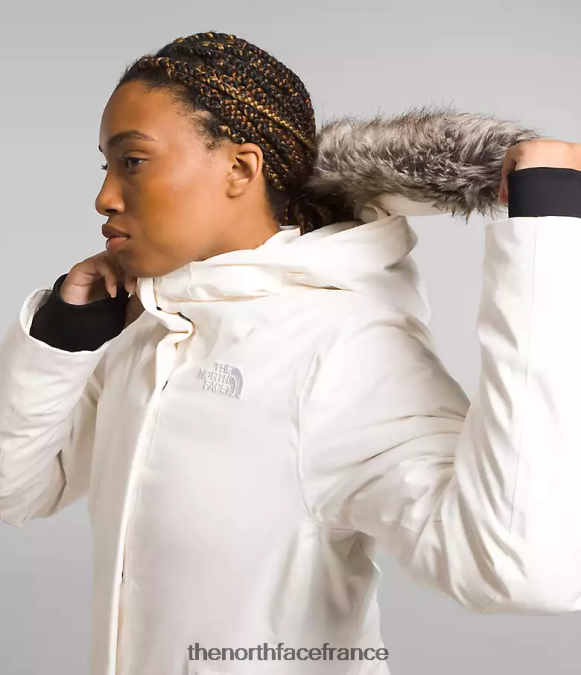 vêtements The North Face femmes parka arctique gardénia blanc ZPZRD507