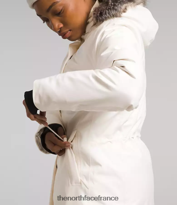 vêtements The North Face femmes parka arctique gardénia blanc ZPZRD507