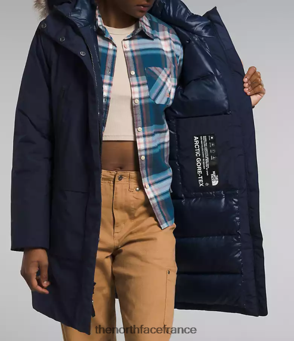 vêtements The North Face femmes parka arctique gtx marine du sommet ZPZRD235