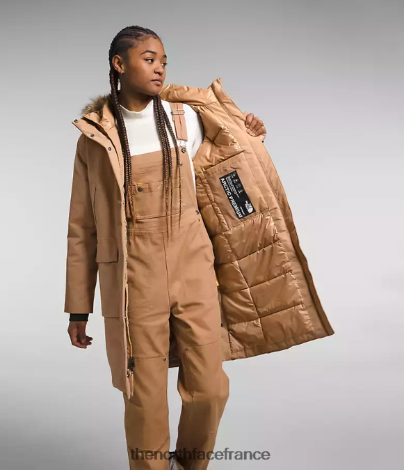 vêtements The North Face femmes parka arctique premium beurre d'amande ZPZRD1313