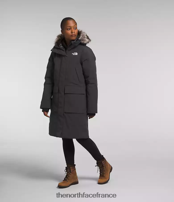 vêtements The North Face femmes parka arctique premium gris asphalte ZPZRD1314
