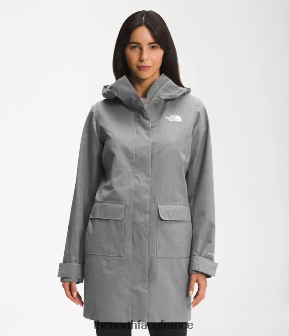 vêtements The North Face femmes parka de pluie city Breeze II tnf gris moyen chiné ZPZRD153