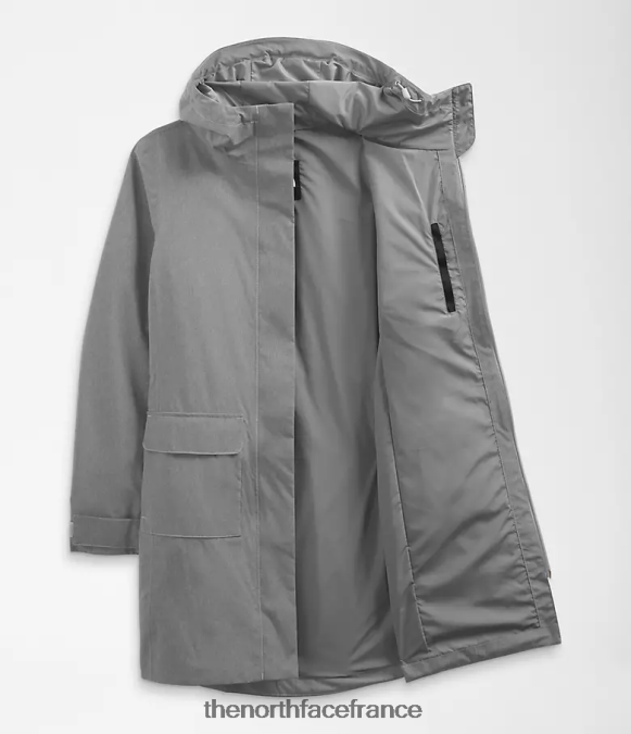 vêtements The North Face femmes parka de pluie city Breeze II tnf gris moyen chiné ZPZRD153