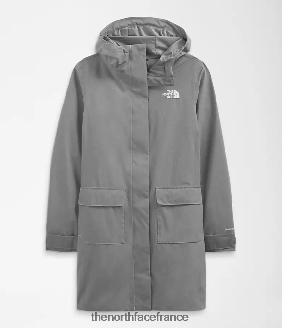 vêtements The North Face femmes parka de pluie city Breeze II tnf gris moyen chiné ZPZRD153