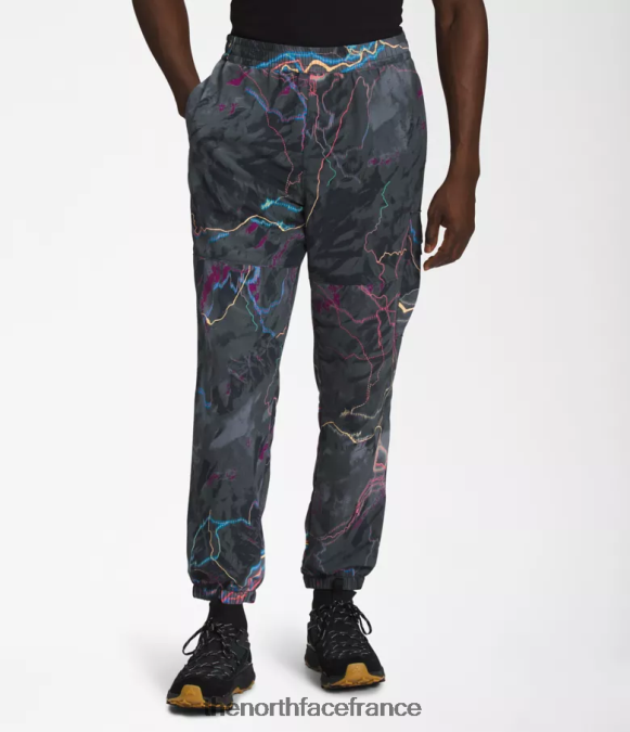vêtements The North Face Hommes pantalon facile en nylon tnf impression de lueur de sentier noir tnf ZPZRD487
