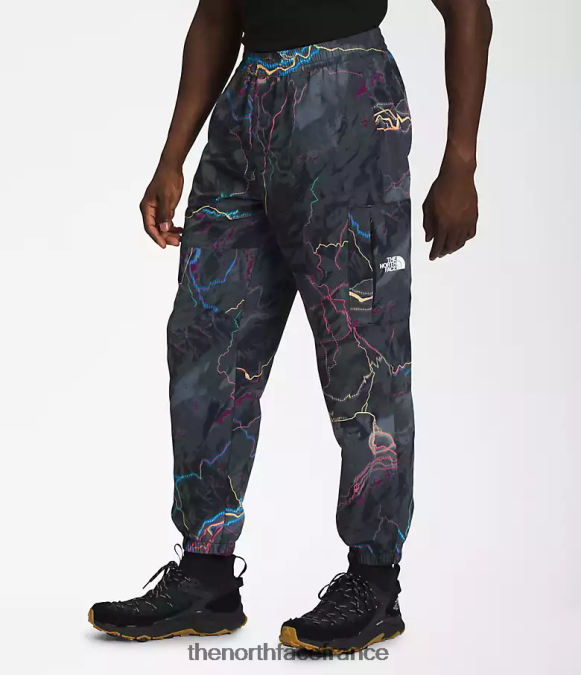 vêtements The North Face Hommes pantalon facile en nylon tnf impression de lueur de sentier noir tnf ZPZRD487