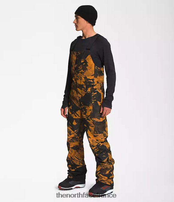 vêtements The North Face Hommes bavoirs liberté imprimé paysage de montagne en cuir marron ton sur ton ZPZRD656