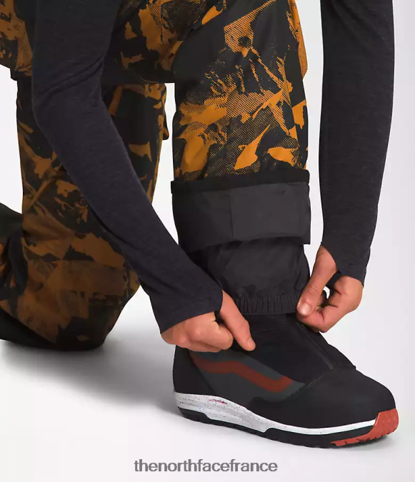 vêtements The North Face Hommes bavoirs liberté imprimé paysage de montagne en cuir marron ton sur ton ZPZRD656