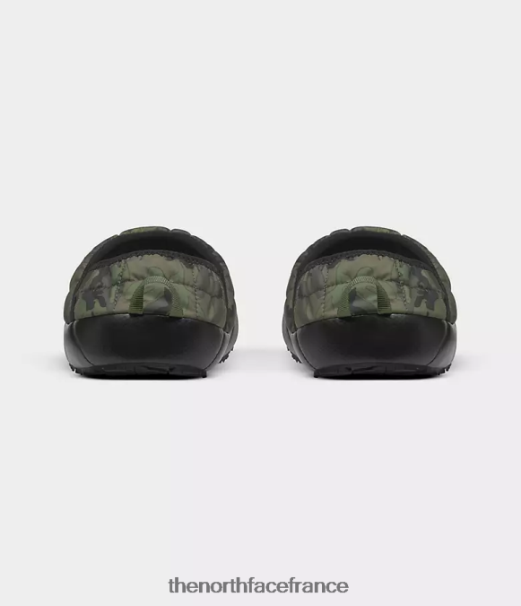 chaussure The North Face Hommes mules de traction thermoball v imprimé camouflage de broussailles de thym/thym ZPZRD1127