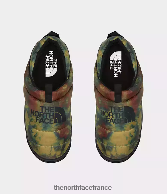 chaussure The North Face Hommes mules nuptse imprimé colorant glacé antilope tan/noir tnf ZPZRD557