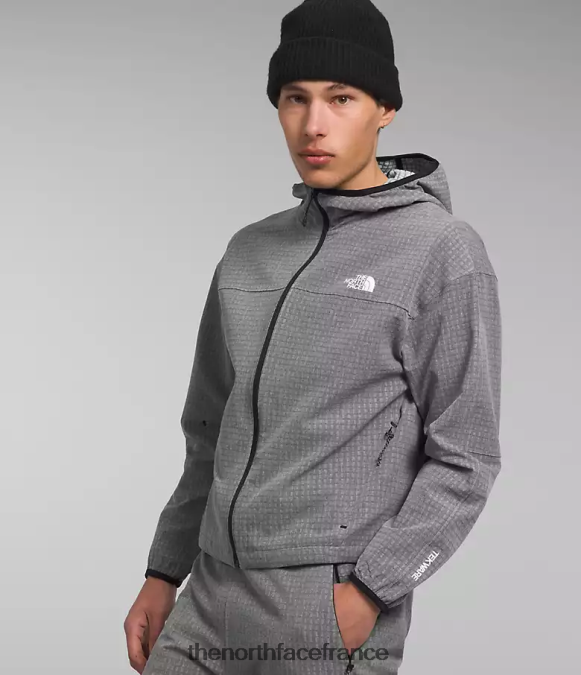 vêtements The North Face Hommes sweat à capuche grille tekware tnf gris moyen chiné ZPZRD834