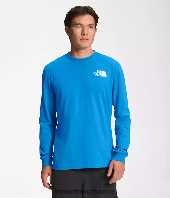 vêtements The North Face Hommes t-shirt box nse à manches longues bleu super sonic/noir tnf ZPZRD1208
