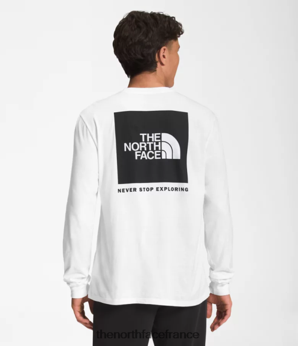vêtements The North Face Hommes t-shirt box nse à manches longues tnf blanc/tnf noir ZPZRD1212