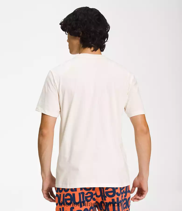 vêtements The North Face Hommes t-shirt demi-dôme à manches courtes gardénia blanc/orange rétro ZPZRD1301