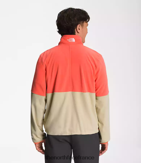 vêtements The North Face Hommes tnf polartec 100 -zip gravier/marron utilitaire/orange rétro ZPZRD304
