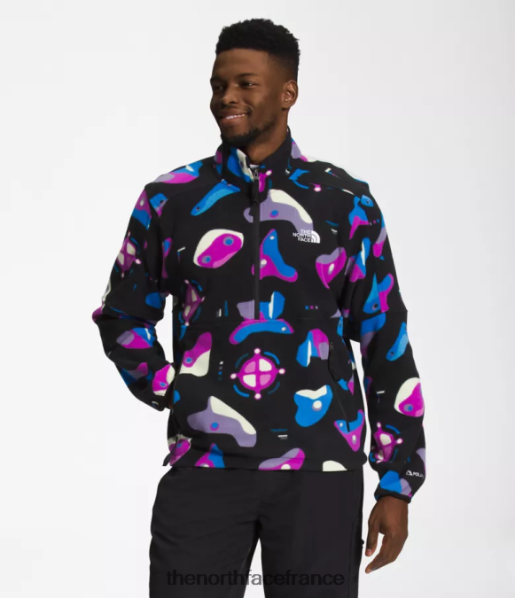vêtements The North Face Hommes tnf polartec 100 -zip impression infographique noire tnf ZPZRD302