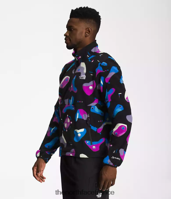 vêtements The North Face Hommes tnf polartec 100 -zip impression infographique noire tnf ZPZRD302