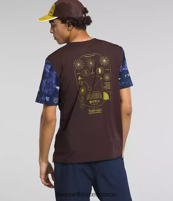 vêtements The North Face Hommes trailwear côte perdue à manches courtes imprimé remix nature summit marine ZPZRD882