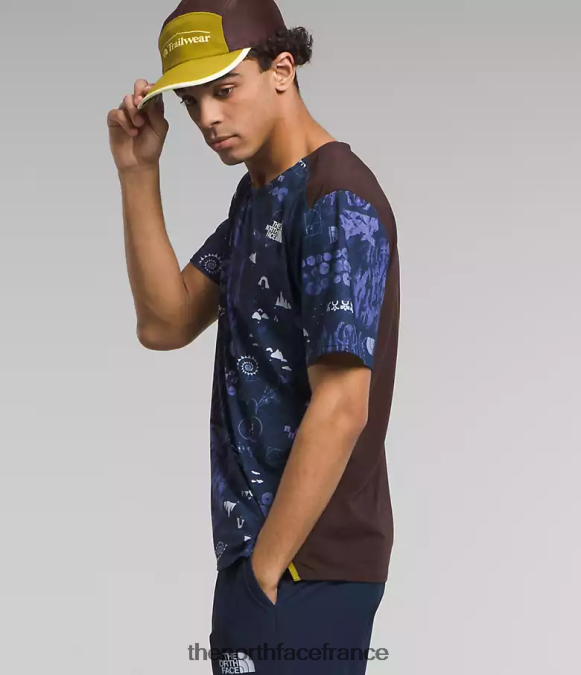 vêtements The North Face Hommes trailwear côte perdue à manches courtes imprimé remix nature summit marine ZPZRD882