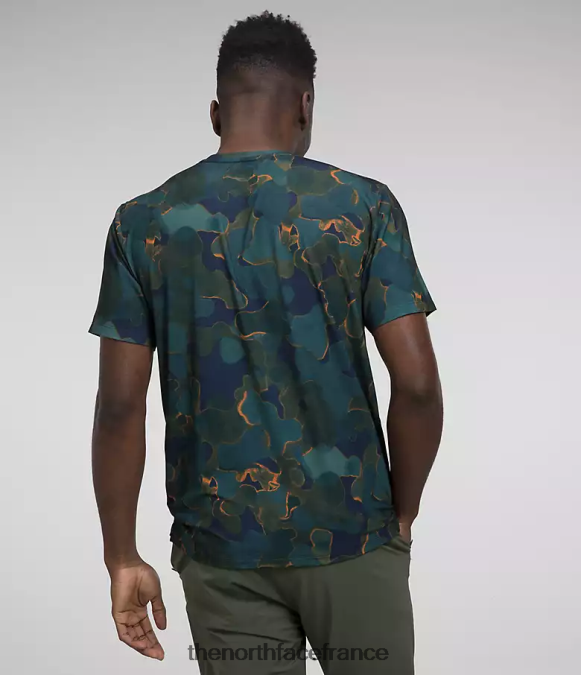 vêtements The North Face Hommes errer à manches courtes imprimé texturé camouflage Summit Navy ZPZRD1264