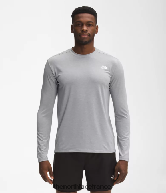 vêtements The North Face Hommes errer à manches longues mélanger gris chiné ZPZRD21