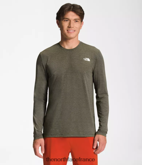 vêtements The North Face Hommes errer à manches longues nouveau vert taupe chiné ZPZRD25