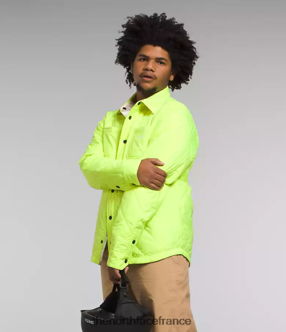 vêtements The North Face Hommes flanelle isolée Fort Point LED jaune/marron utilitaire à carreaux ZPZRD299