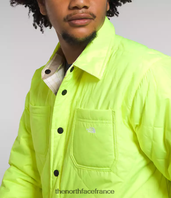 vêtements The North Face Hommes flanelle isolée Fort Point LED jaune/marron utilitaire à carreaux ZPZRD299