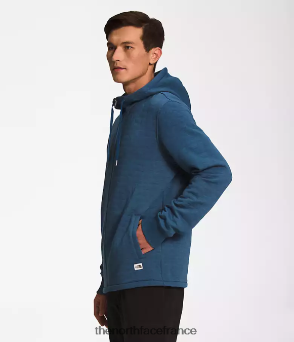 vêtements The North Face Hommes longs Peak - sweat à capuche matelassé et entièrement zippé bruyère blanc bleu ombragé ZPZRD652