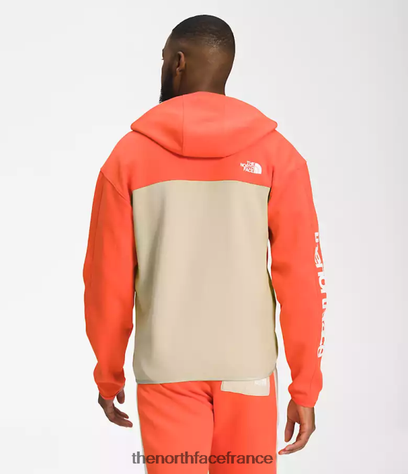 vêtements The North Face Hommes sweat à capuche entièrement zippé tnf tech gravier/orange rétro ZPZRD208