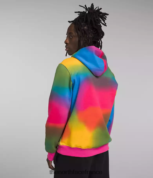 vêtements The North Face Hommes sweat à capuche imprimé imprimé dégradé bleu super sonique ZPZRD654