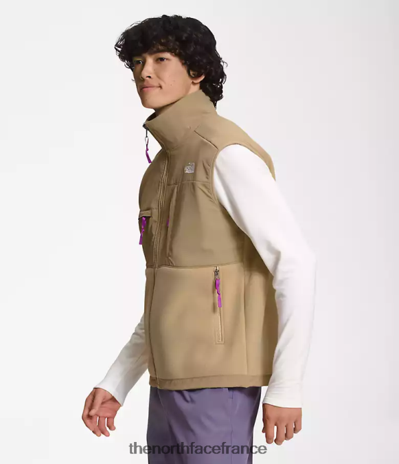 vêtements The North Face Hommes gilet denali pierre kaki ZPZRD599