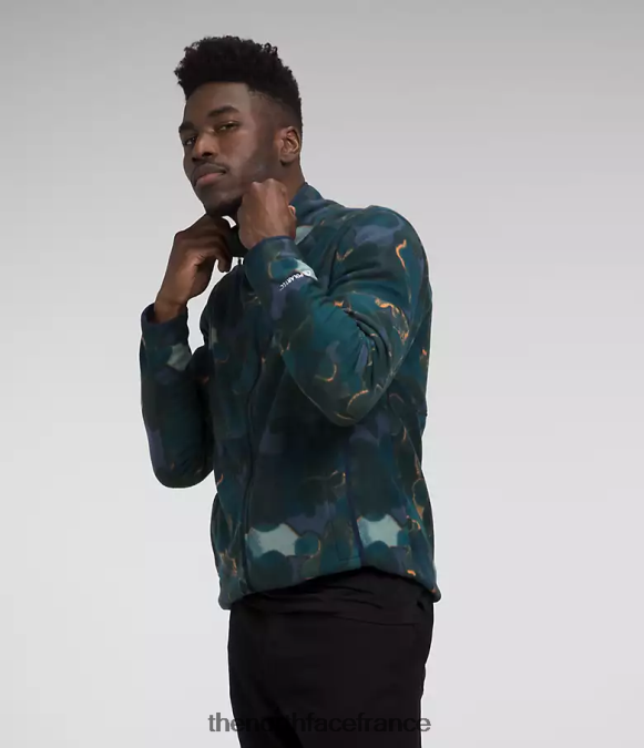 vêtements The North Face Hommes veste alpine polartec 100 imprimé texturé camouflage Summit Navy ZPZRD14