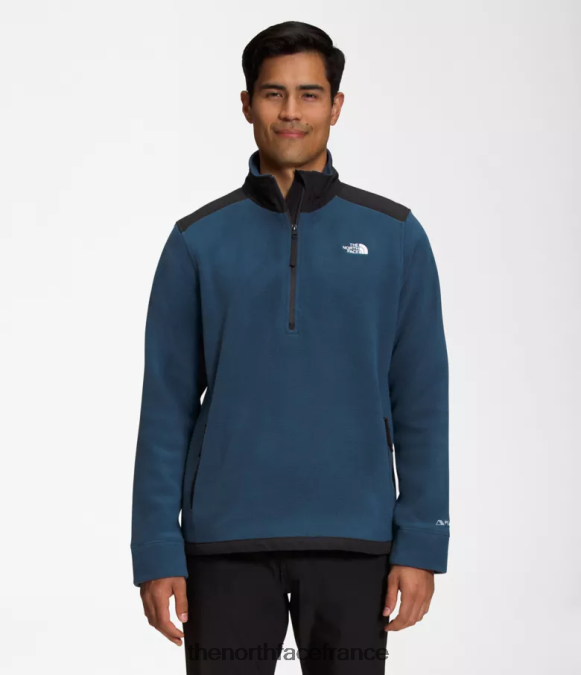 vêtements The North Face Hommes alpine polartec 200 -zip bleu ombragé/noir tnf ZPZRD356
