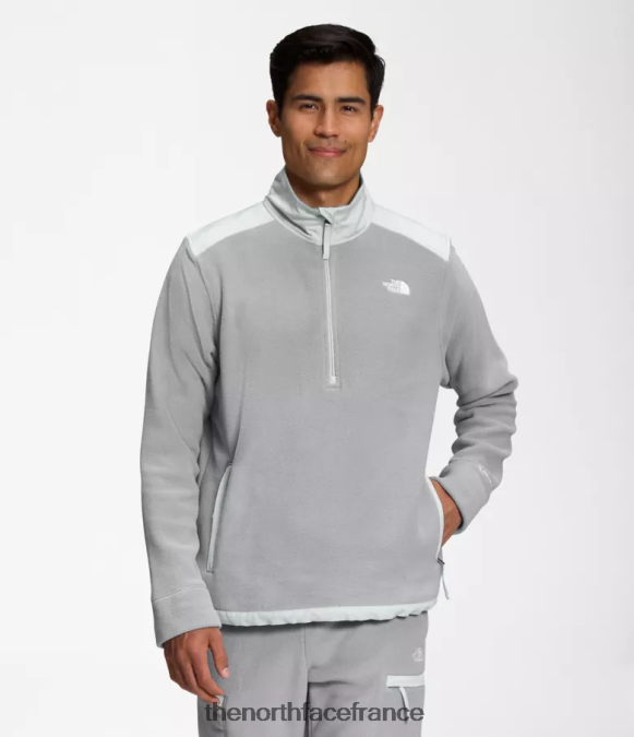 vêtements The North Face Hommes alpine polartec 200 -zip gris fondu/gris étain ZPZRD357