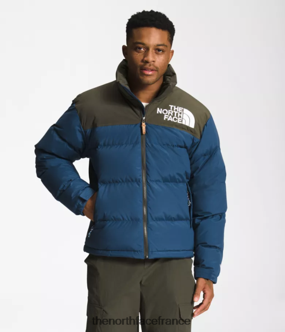 vêtements The North Face Hommes 92 nuptse hi-tek low-fi bleu ombragé/nouveau vert taupe ZPZRD826
