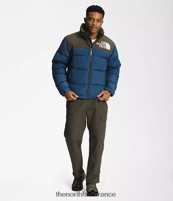 vêtements The North Face Hommes 92 nuptse hi-tek low-fi bleu ombragé/nouveau vert taupe ZPZRD826