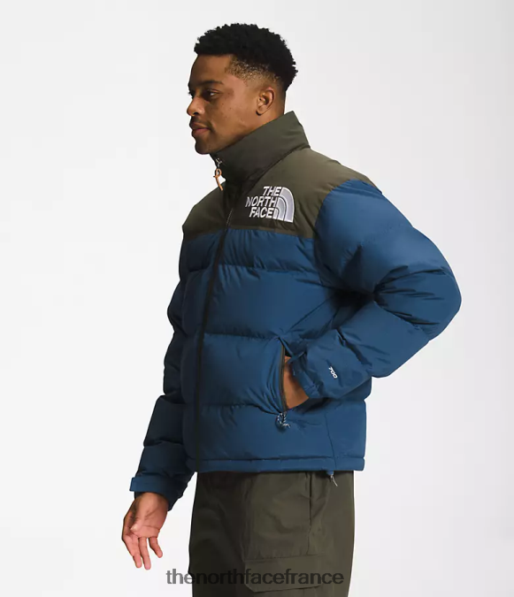 vêtements The North Face Hommes 92 nuptse hi-tek low-fi bleu ombragé/nouveau vert taupe ZPZRD826