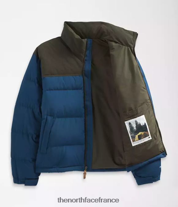 vêtements The North Face Hommes 92 nuptse hi-tek low-fi bleu ombragé/nouveau vert taupe ZPZRD826