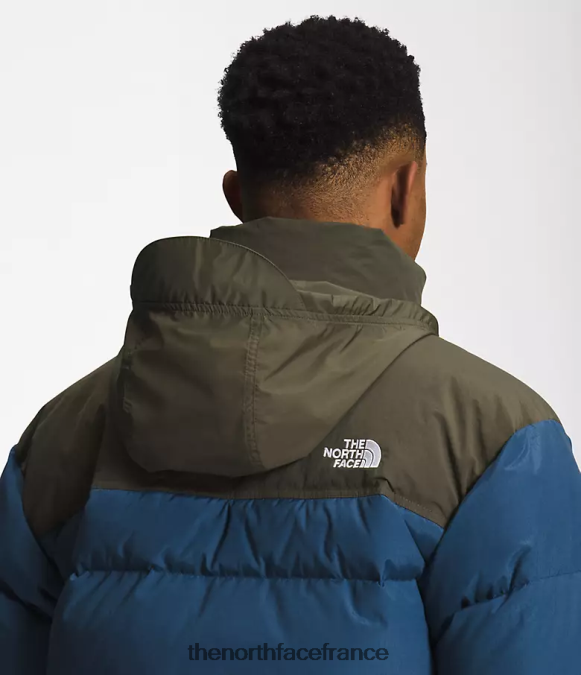 vêtements The North Face Hommes 92 nuptse hi-tek low-fi bleu ombragé/nouveau vert taupe ZPZRD826