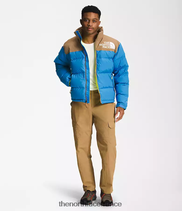 vêtements The North Face Hommes 92 nuptse hi-tek low-fi bleu super sonic/marron utilitaire ZPZRD828