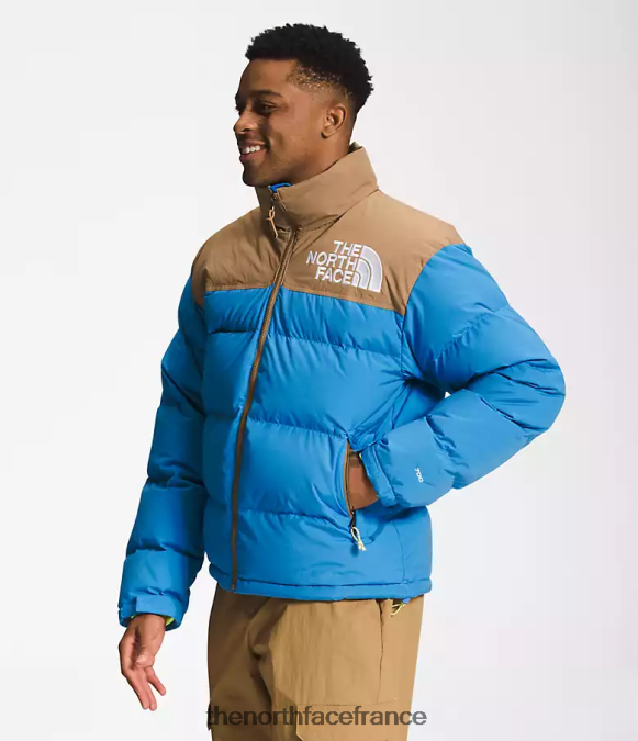 vêtements The North Face Hommes 92 nuptse hi-tek low-fi bleu super sonic/marron utilitaire ZPZRD828